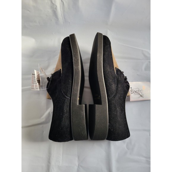 NWT Hush Puppies Big Boys 2.5M Leather Suede Black Taupe Dress Shoe Scotchguard - Picture 6 of 14